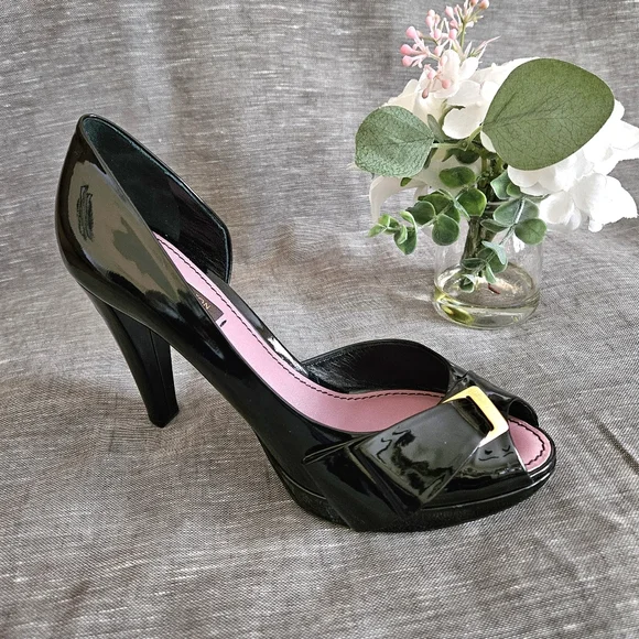 Louis Vuitton Patent Leather Open-Toe Luxury Pump Heels Size 7.5 US (Worn 2x) - Picture 6 of 16